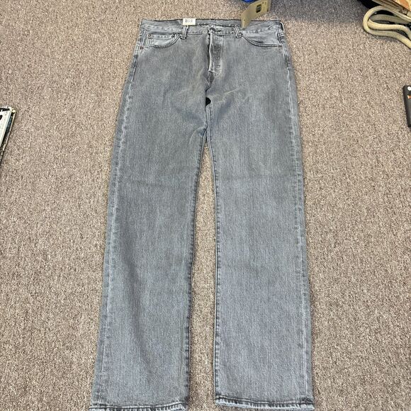 Levis 501 Jeans Mens 34*x34 Button Fly Grey Denin - Brand new with tags - READ - Picture 14 of 14